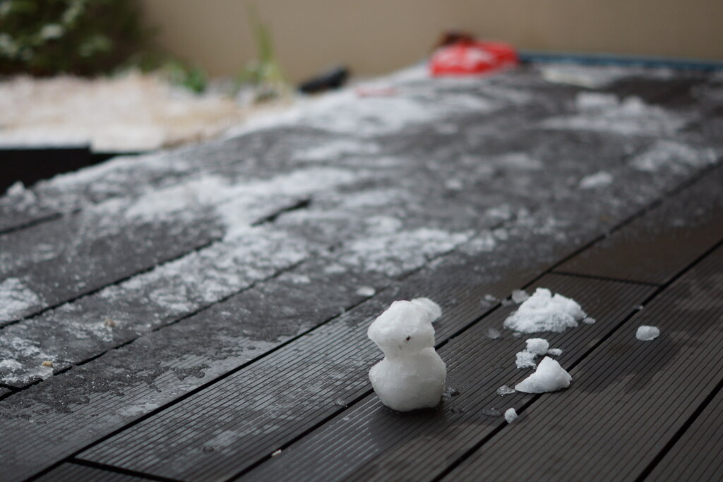 束の間の雪遊び