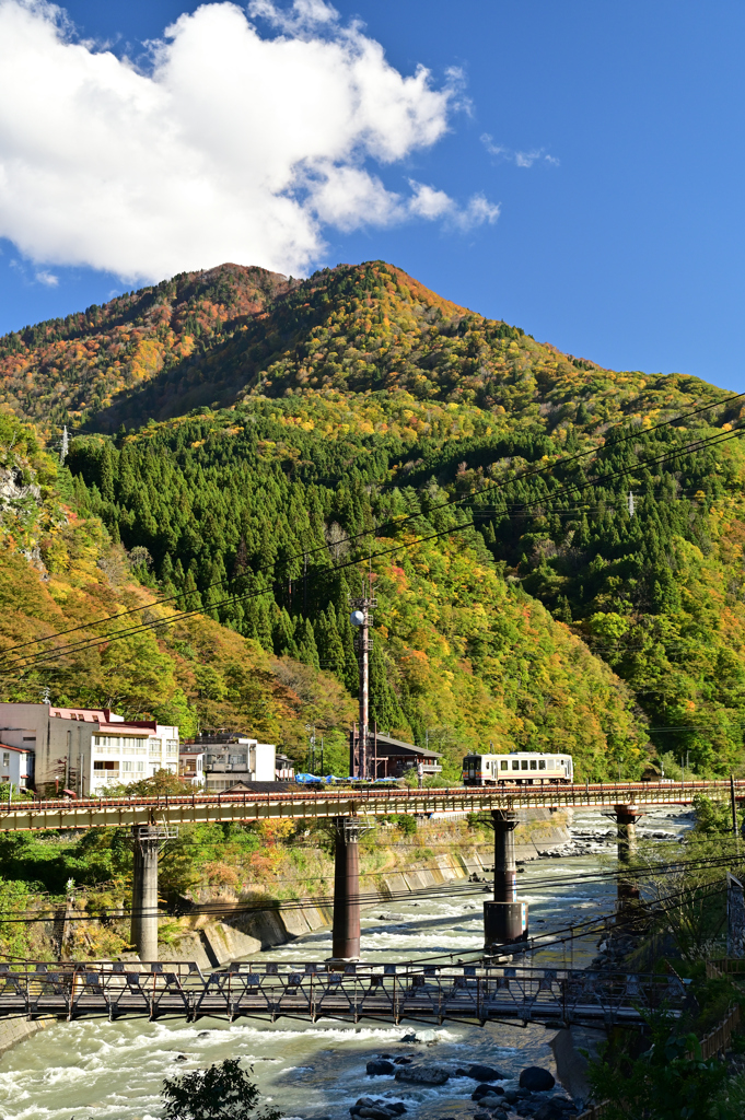 姫川温泉と大糸線