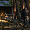 夕暮れの百済寺仁王門