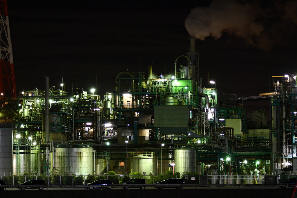 四日市工場　夜景3