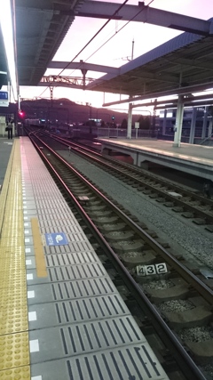 台風一過のホームから