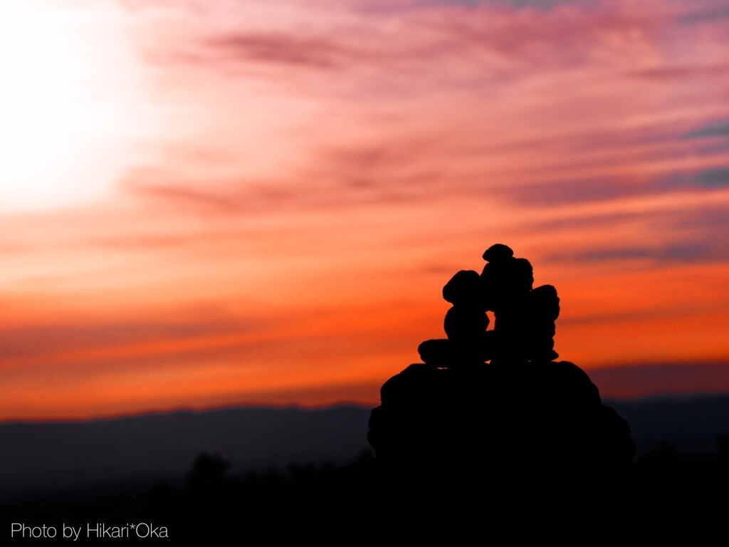 十勝岳の夕焼け