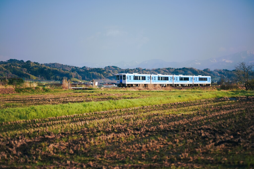 フルーツライン左沢線の朝