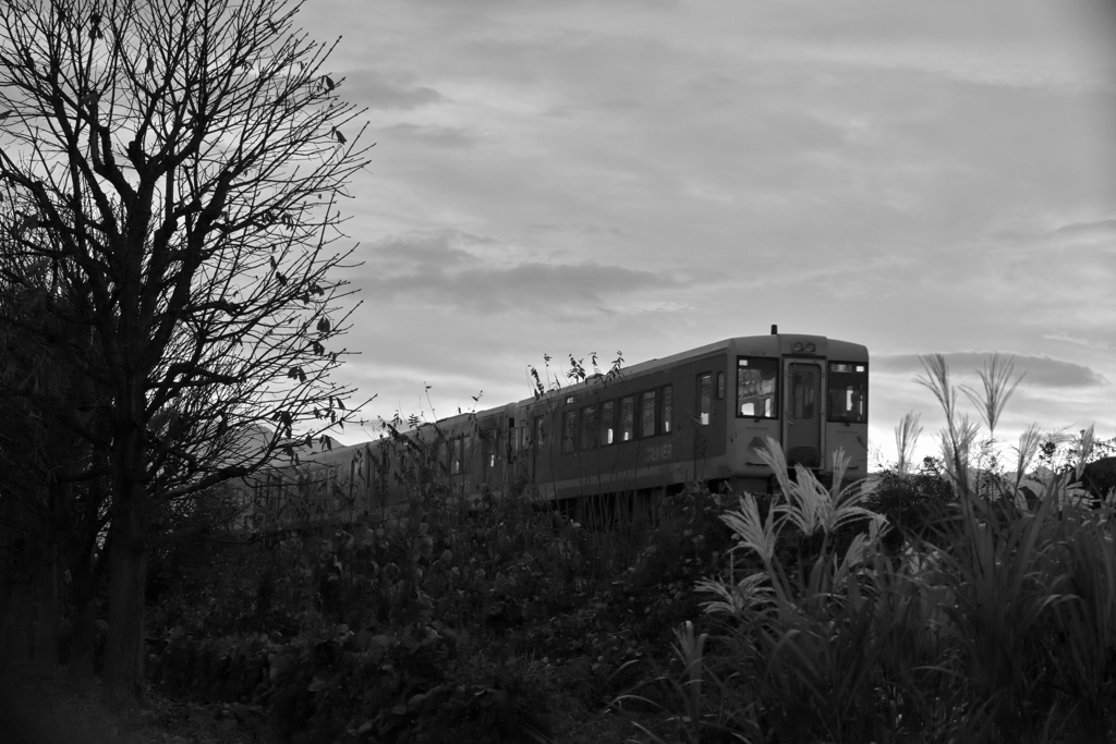 冷たい朝明けの街に鳴り響きく　ガタンゴトン②