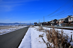 冬の晴れ間の左沢線