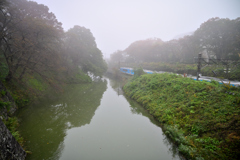 朝靄の霞城公園②