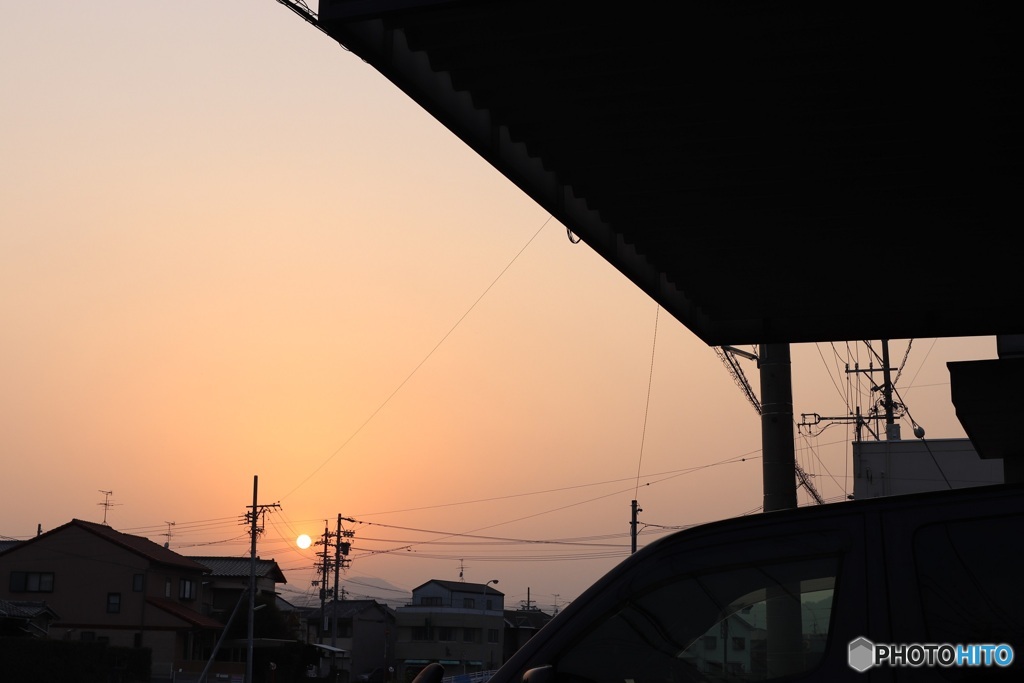 春の夕陽