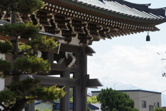 お寺から見える岩木山
