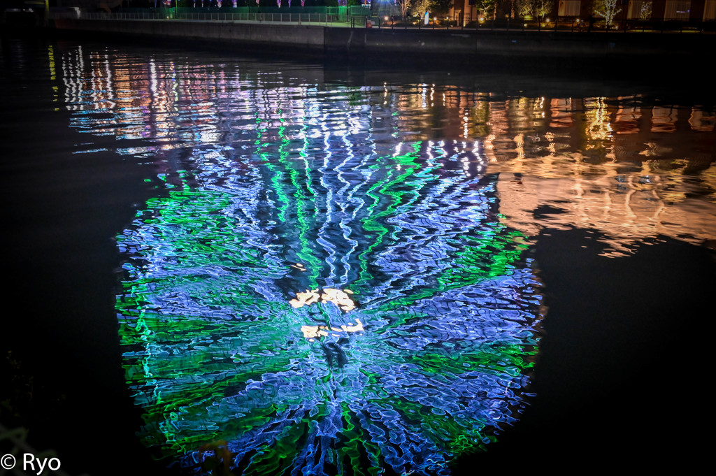 水面に映る観覧車