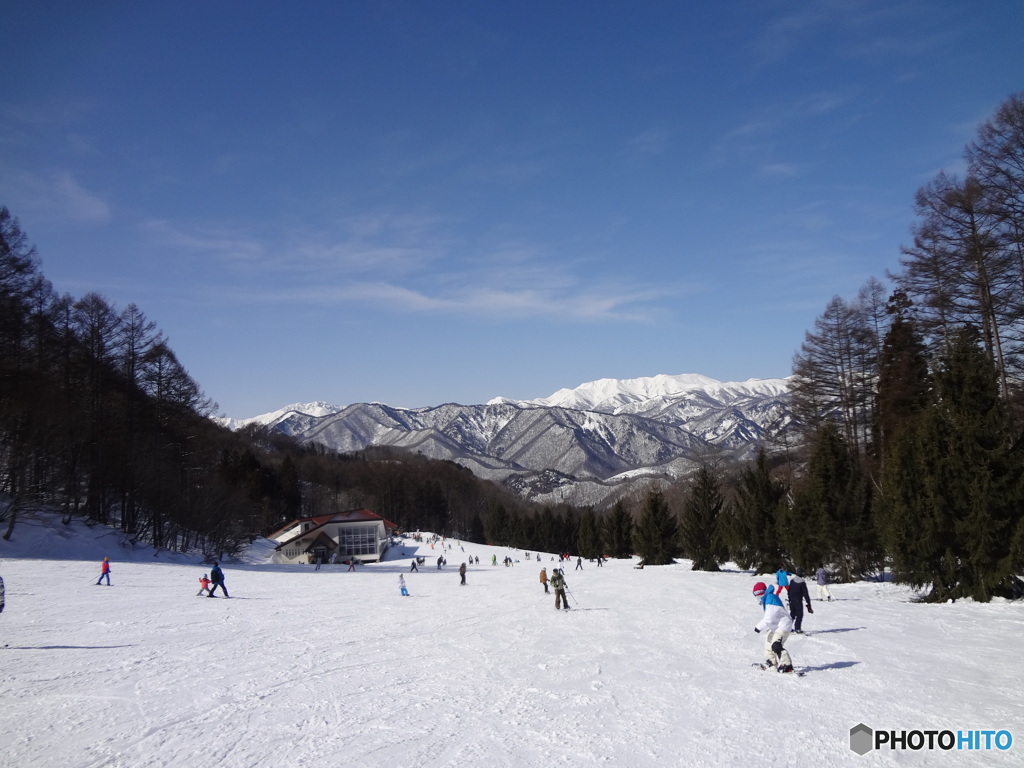 遠くの山が美しい