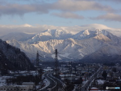 輝く雪山