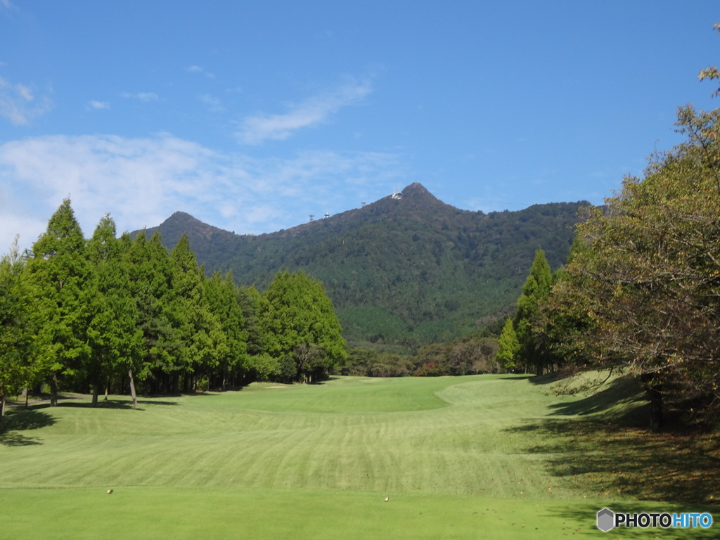 ゴルフ場と筑波山