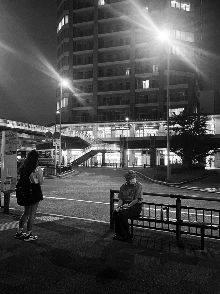 A bus stop.