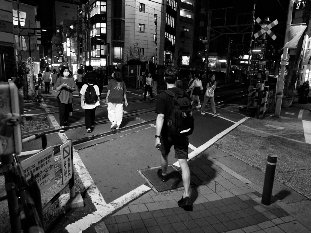 The busy crossing in a small town.