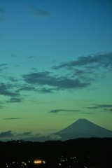 夕暮れの富士