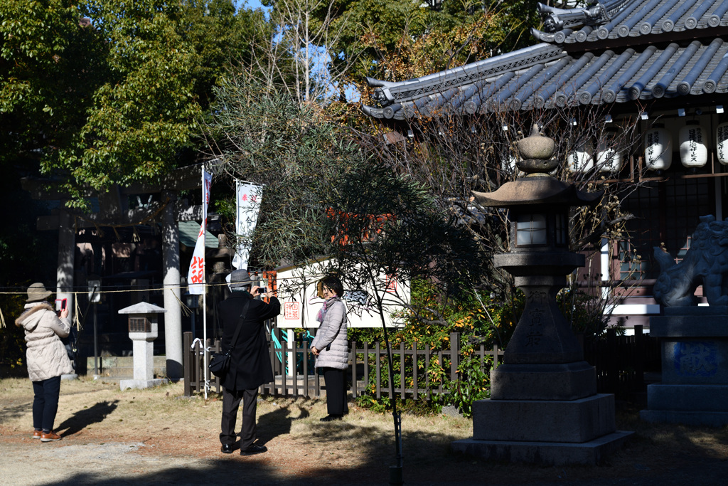 初詣_干支の看板の前で