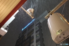 山形市の夜：吹雪いてきたか…
