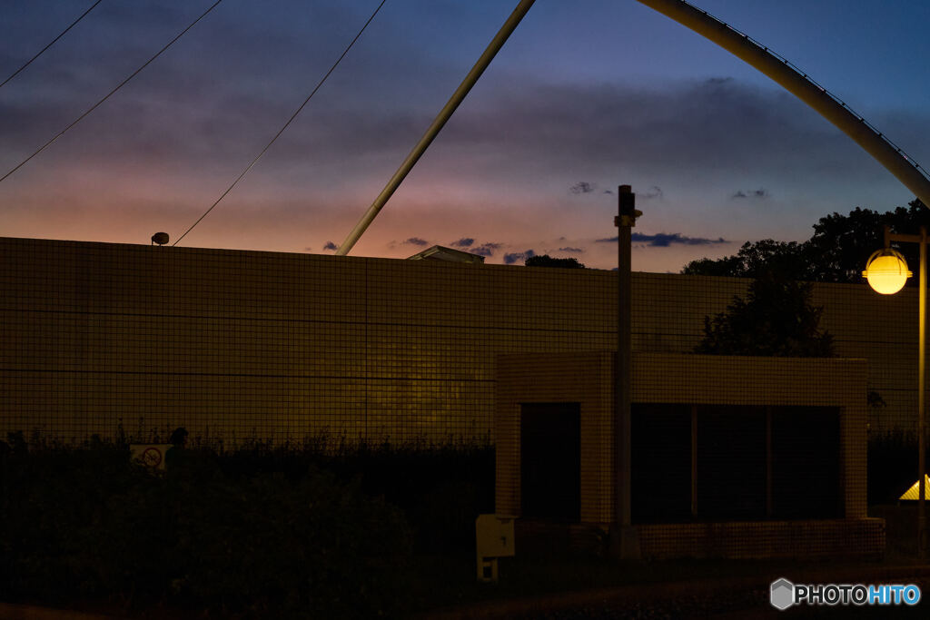 公園で見る夕暮れ01