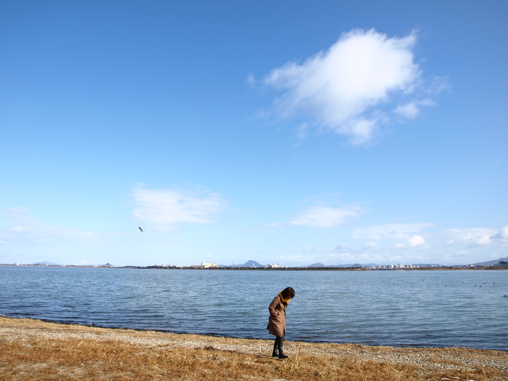 冬の砂浜