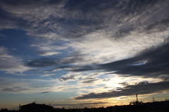 雲が素晴らしい夕暮れ