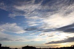 雲が素晴らしい夕暮れ（少しハイキー）