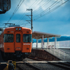 伊予鉄電車梅津寺駅