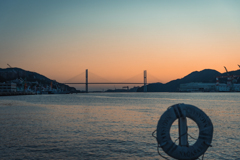 長崎港夕景　女神大橋