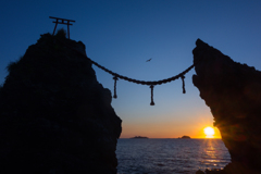 軍艦島夕焼け