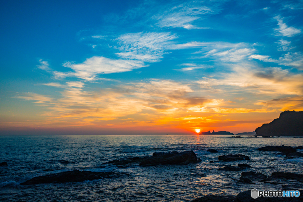 白浜海水浴場夕焼け