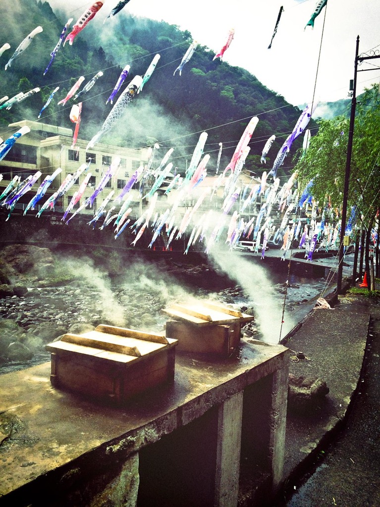鯉が泳ぐ温泉
