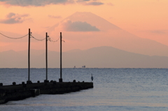 富士を眺める桟橋