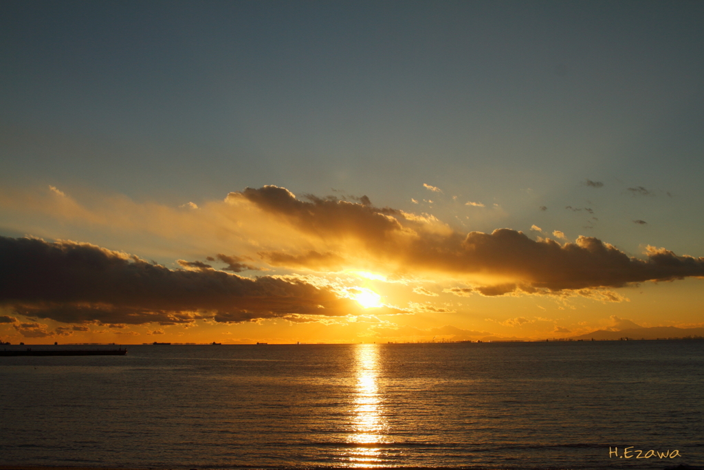 夕日