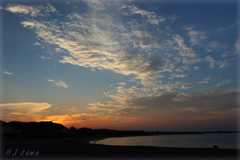 太東ビーチの夕空