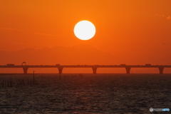 アクアラインの夕日