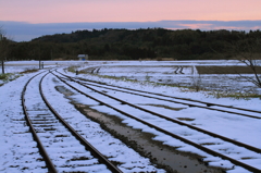 夕暮れ線路