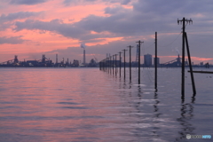 江川海岸の夕暮れ