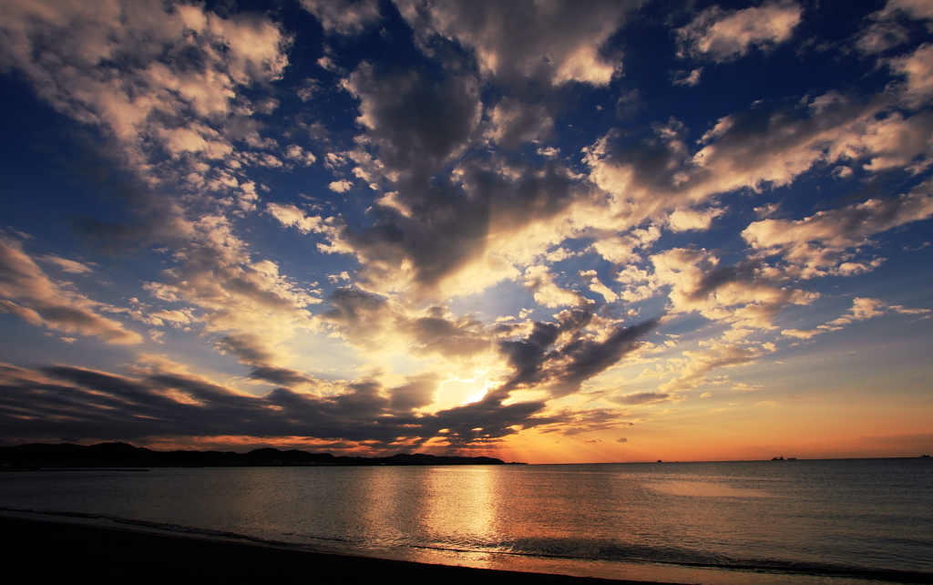 鏡ヶ浦の夕日