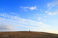 blue sky on the hill