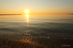 検見川の夕日