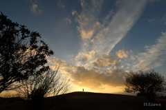 sunset over the hills