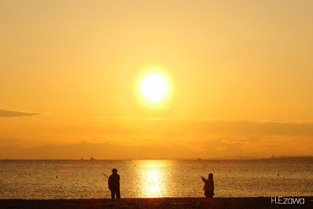 2人の夕日