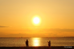 2人の夕日