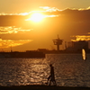 港の夕暮れ