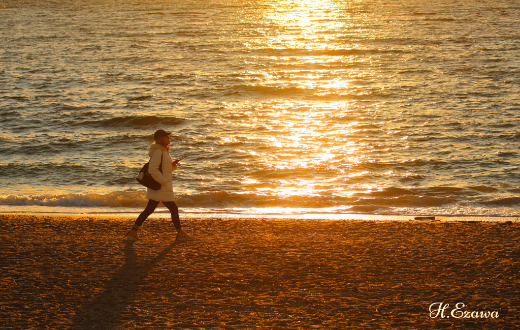 Walking on the beach