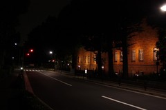 国際こども図書館の夜道
