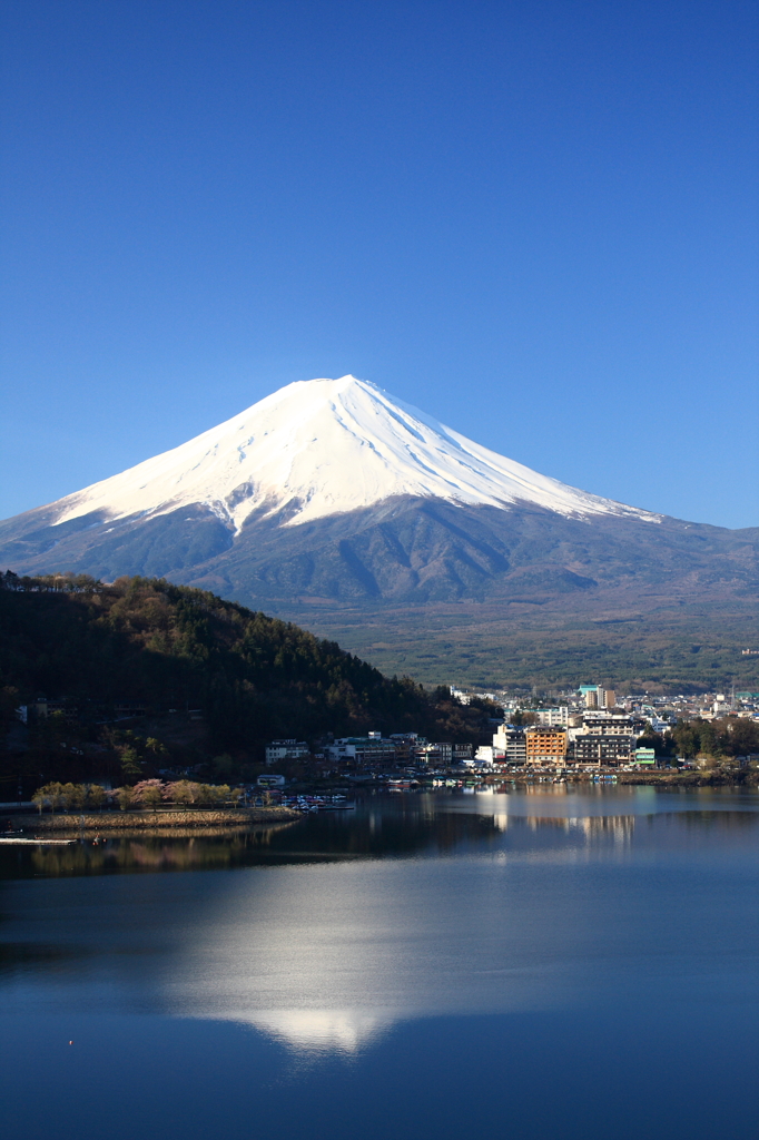 鏡富士には至らず。