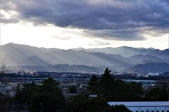 夕方の丹沢山地（1月31日）