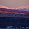 朝日を浴びる南アルプス連峰　３