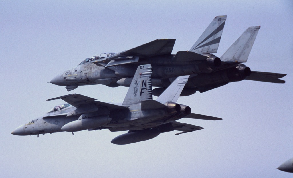 F-14A F/A-18C　fomation pass
