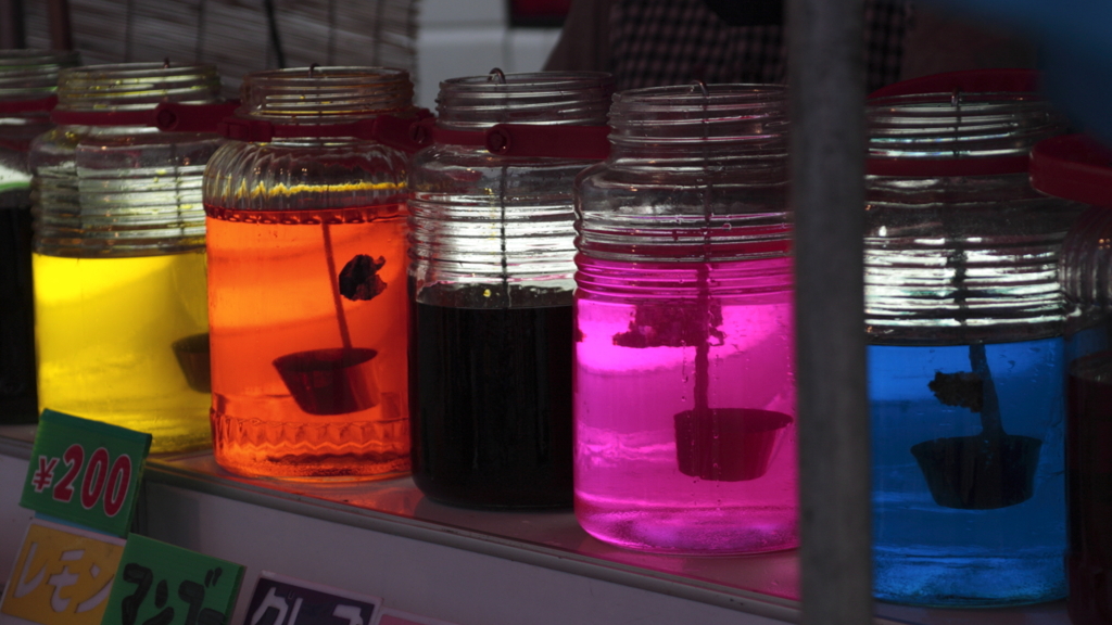 colourful syrups